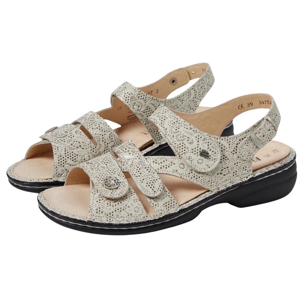 Finn Barbuda Comfort Hook & Loop Strap Sandals Champagne Garden US Size 8 EU 39